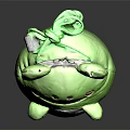 Cute Green Frog Shaped Plush Bag With Big Eyes And Pink Cheeks