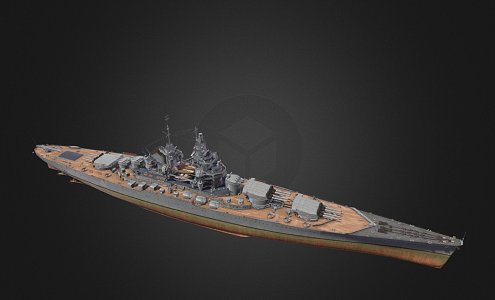 modern warship 3d model