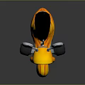 Orange Shiny Scooter with Round Headlight Rearview Mirrors and Black Seat