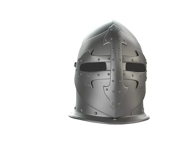 Medieval Knight Helmet Steel Construction With Visor And Historical Design 3d model