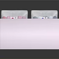 Colorful Candy Granules Stored in Transparent Bags with Labels Inside a Pink Box