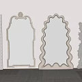 Cream style full-body mirror full-length mirror Internet-famous mirror floor mirror special-shaped mirror 3d model