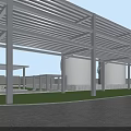 Modern Industrial Factory Building Exterior With Multi Storey Design Large Windows And Lawn Area