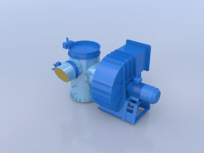 Blue Industrial Equipment With Motor Driven Pump And Compact Mechanical Structure 3d model