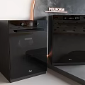 Modern Sleek Black Kitchen Appliances With Contemporary Design And Smooth Surface