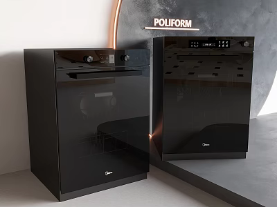 Modern Sleek Black Kitchen Appliances With Contemporary Design And Smooth Surface 3d model
