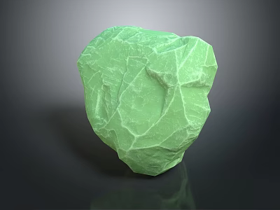 Natural Green Wood Stone Raw Material With Rough Surface Texture And Organic Shape 3d model