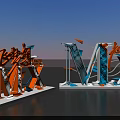 Artistic 3D MX Letter Installation with Flying Dreams FANGCHENG Decorative Design
