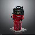 Type 150 Pneumatic Equipment Placed On Red Bucket With White Base Plate