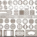 Various Traditional Carved Lattice Window Designs with Intricate Patterns and Shapes