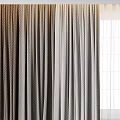 Elegant Color Block Fabric Curtains With White Sheer Panels And Drapery Design