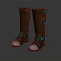 Tall Vintage Leather Boots With Metal Toe Caps Buckle Straps And Retro Design
