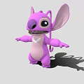 Purple Stitch Game Movie Character With Open Arms