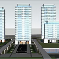 Modern High Rise Residential Buildings With Trees And Blue Sky Background