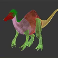 Feathered Dinosaur Character Standing With Brown Yellow Skin Spiked Back Long Tail Sharp Claws