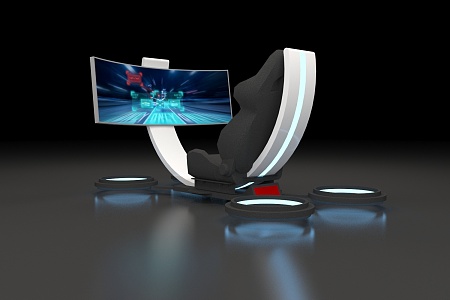 Modern game table and chair equipment 3d model