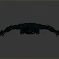 Detailed Mythical Character With Biological Armor And Glowing Blue Core Outstretched Arms
