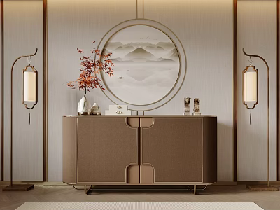New Chinese Style Entrance Cabinet Side Cabinet Decorative Cabinet 3d model