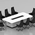 Conference Table Paperless Baking Paint Long Table Combination Training Table Negotiation Table Workbench Science and Technology Sense Creative Furniture Command Center Network Melt Media Geometry Three-dimensional Exhibition Beauty and Chen Space 3d model