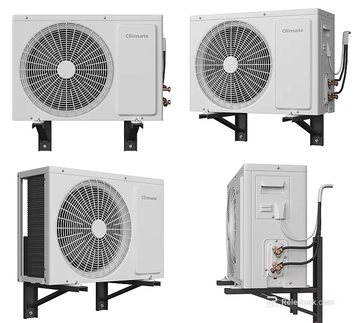 Chigo Air Conditioner Fan Units From Various Angles 3d model 
