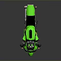 Green Modern Sporty Motorcycle with Sleek Aerodynamic Design and Black Seat