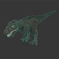 3D T-Rex Dinosaur Model With Open Mouth Standing On Black Background