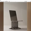 Modern Single Chair With Sleek Metal Frame And Smooth Surface Design 3d model