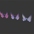 Decorative Wings In Different Colors With Pink White And Blue Eye Design