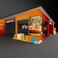 Live broadcast base studio background red star meikailong super studio 3d model