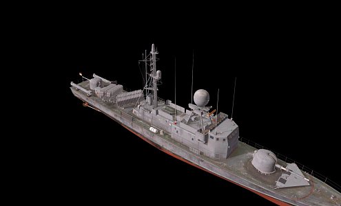 modern warship battleship destroyer 3d model