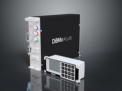 DZANK PLUS Computer Device Featuring Control Panel Display Screen Buttons And Colored Ports 3d model