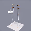 Adjustable Medical Crutches With Wooden Handles And Cup Holder Tray