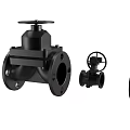 Industrial Black Valves Including Flanged Handwheel Operated Equipment Types