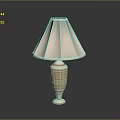 Modern Elegant Table Lamp With White Pleated Lampshade And Textured Golden Column Base Design