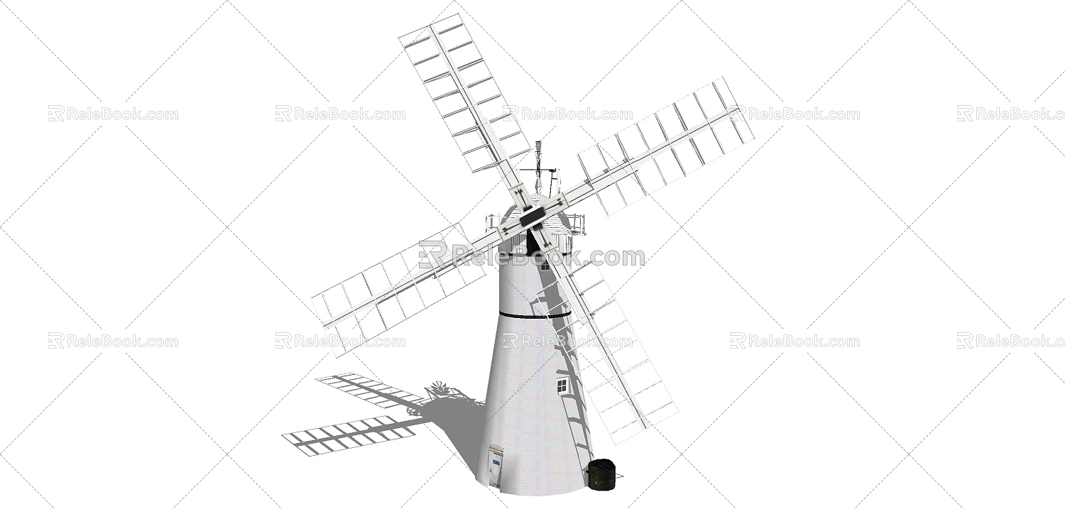 Modern Windmill Dutch Car 3d model