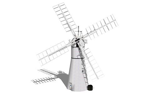 Modern Windmill Dutch Car 3d model