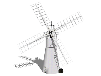 Modern Windmill Dutch Car 3d model