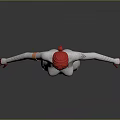 Futuristic Female 3D Character With Red Hair In White Bodysuit And Mechanical Arm