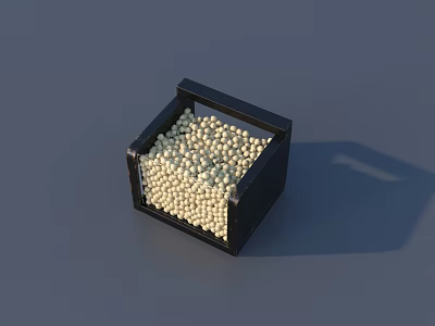 Building Exterior Wall Featuring Black Frame With White Decorative Balls On Gray Background 3d model