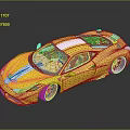 Yellow Convertible Sports Car With Silver Stripes And Sleek Exterior Design