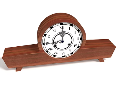 Wooden Table Clock with Roman Numerals Classic Design Home Desktop Decoration 3d model