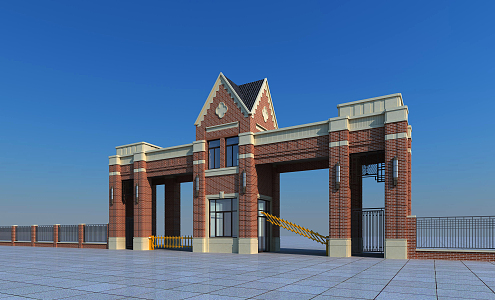 European-style gate 3d model