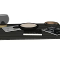 Stylish Decorative Ornament Set With Metal Bowls Glass Containers And Books