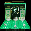 Check-in Event Featuring Bowling Pins Balls On Green Digital