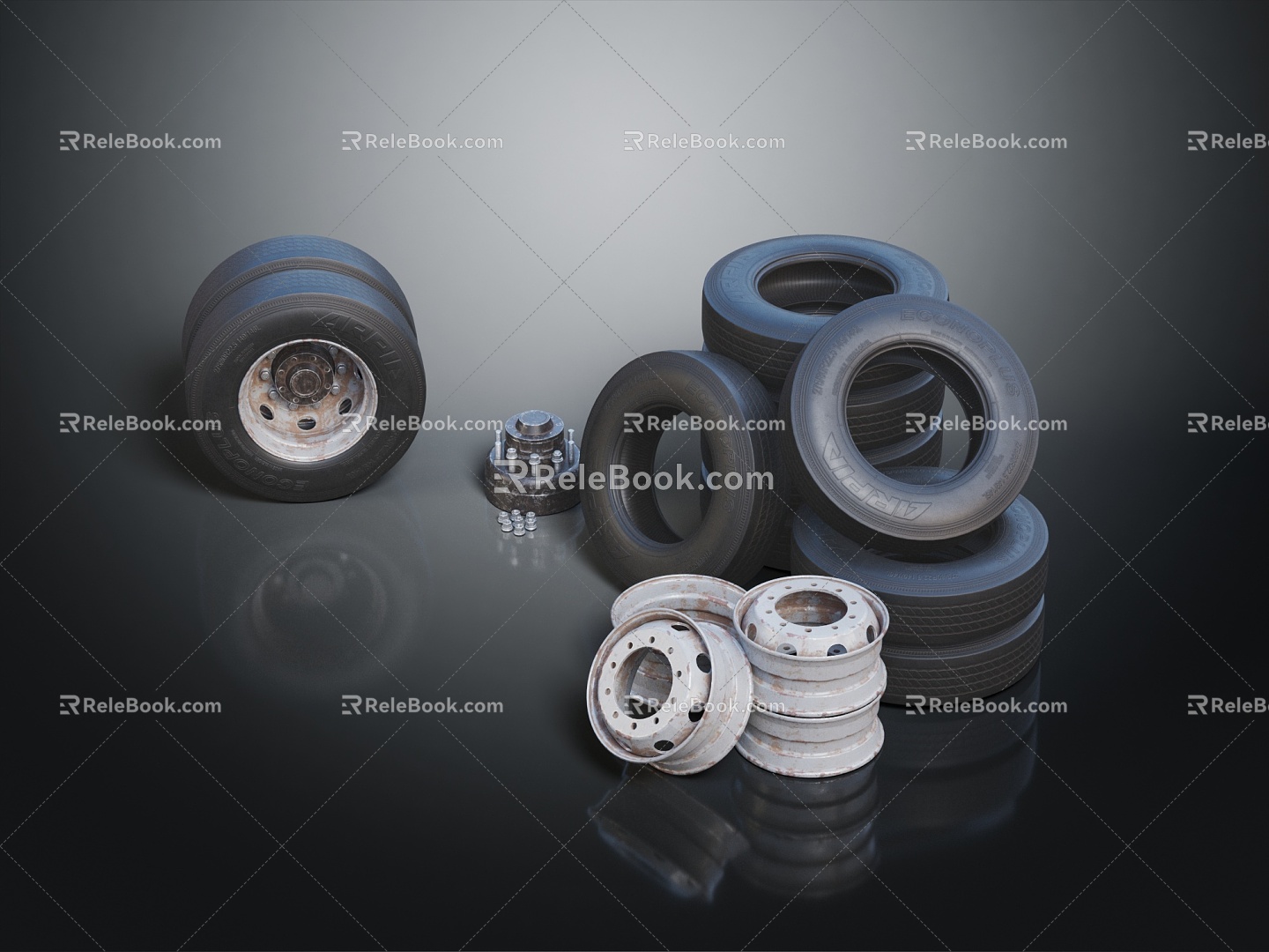 Hyundai tire wheels Volkswagen wheels 3d model