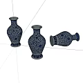 Traditional Blue and White Ceramic Vases with Intricate Patterns in Various Positions