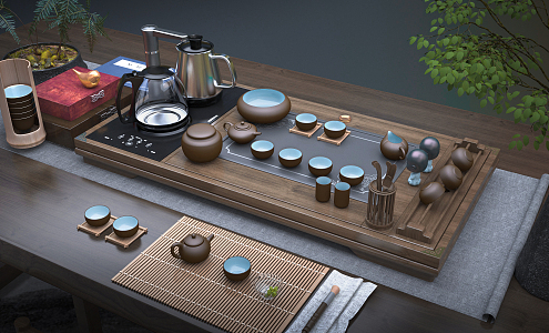 New Chinese Tea Set 3d model