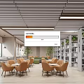 Modern Library Reading Area 3d model