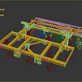 Agricultural Tilling Machinery With Yellow Metal Frame And Multiple Plow Blades