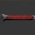 Red Curved Metal Crowbar Tool With Sharp Tips And Durable Construction